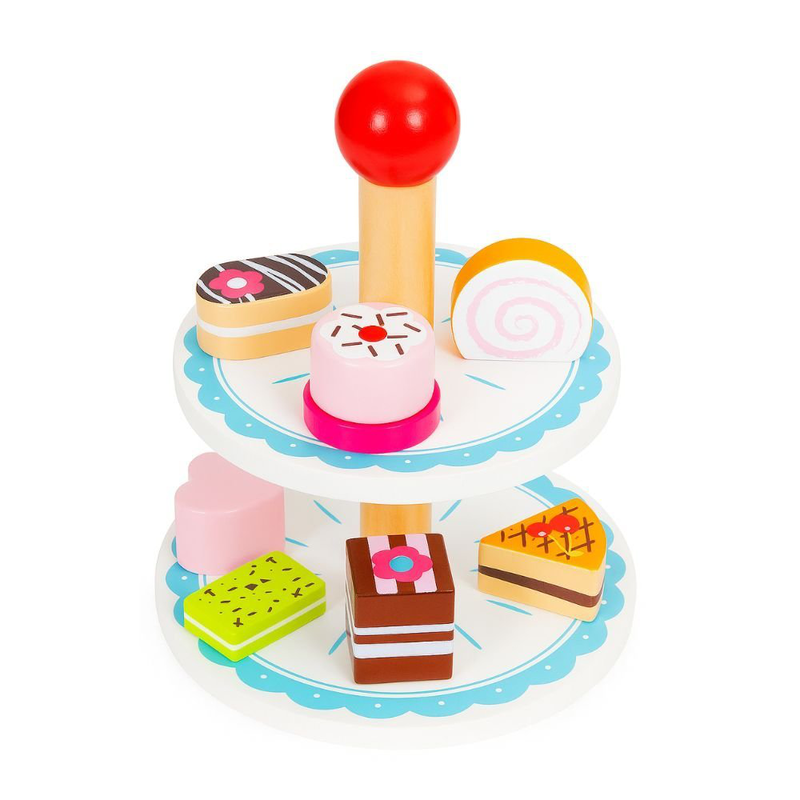 Product image: Phoohi ξύλινο σετ γλυκισμάτων, παιχνίδι ρόλων με πιατέλα, κούπες & μπισκότα για παιδιά από 3 ετών, , medium-null