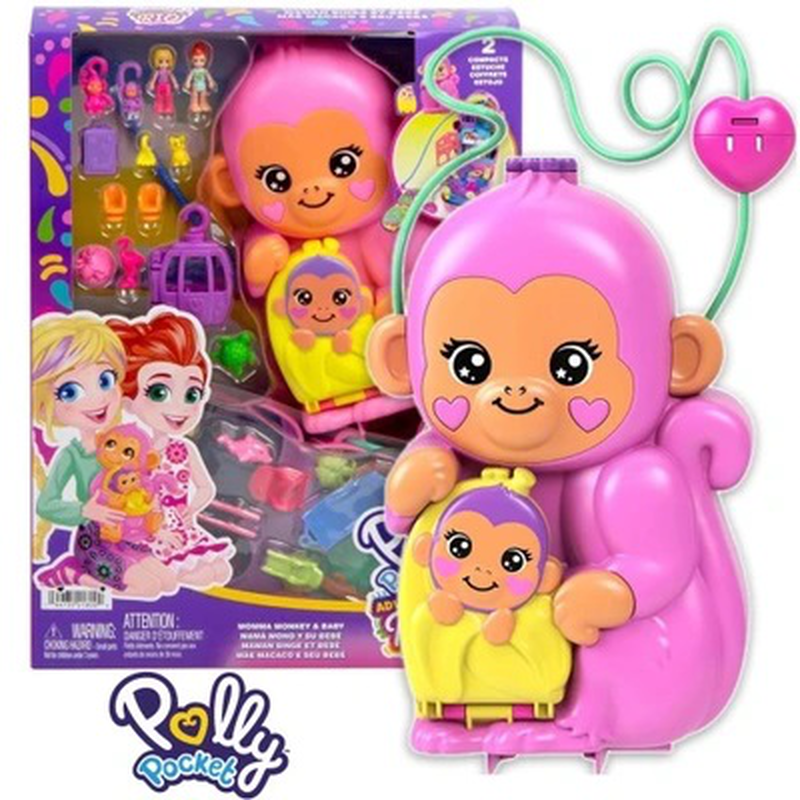 Polly pocket momma monkey & baby (gkj63) 4y+ (1pc random selection), , medium-null