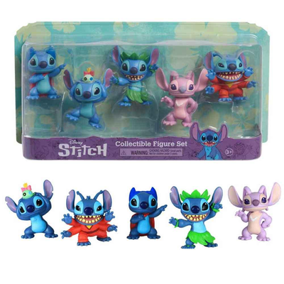 Disney’s lilo & stitch collectible stitch figure set, 5-pieces