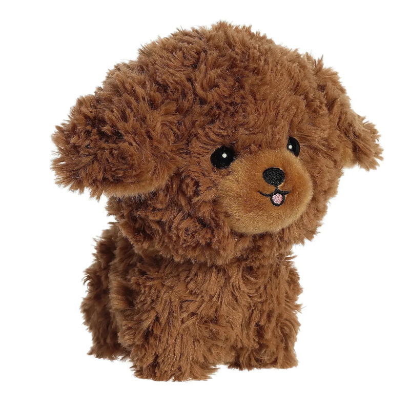 Aurora teddy pets brown poodle 17cm soft toy, , medium-null