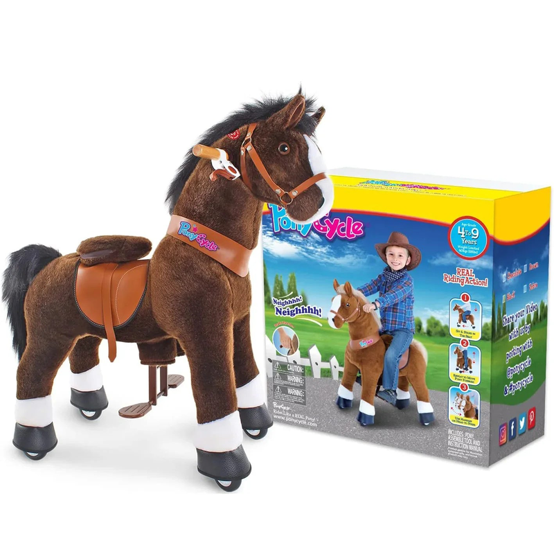 Ponycycle mechanically walking ride-on horse, chocolate - age 7+, , medium image number null